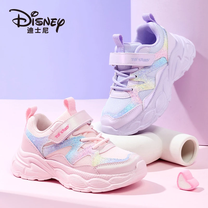 迪士尼童鞋2025年秋季新款女童网面透气运动鞋防滑轻便百搭休闲鞋