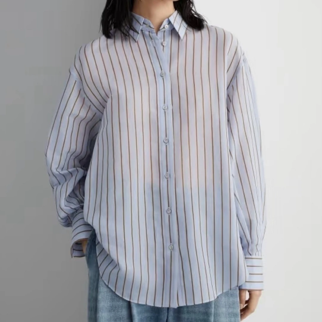 99新 Brunello Cucinelli/布鲁内洛·库奇内利 BC条纹衬衫xs 03315