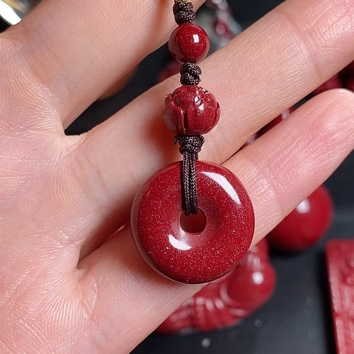 天然辰砂高含量平安扣