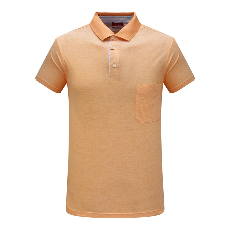 AB1472邦纳男式夏季短袖T恤 棉翻领套头休闲商务上衣 浅桔色