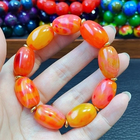 手饰玛瑙未镶嵌红花血龙蛋