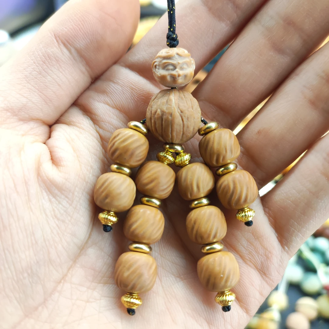 【猴头小人】一物一拍】菩提小人手把件手机链挂件车挂饰品