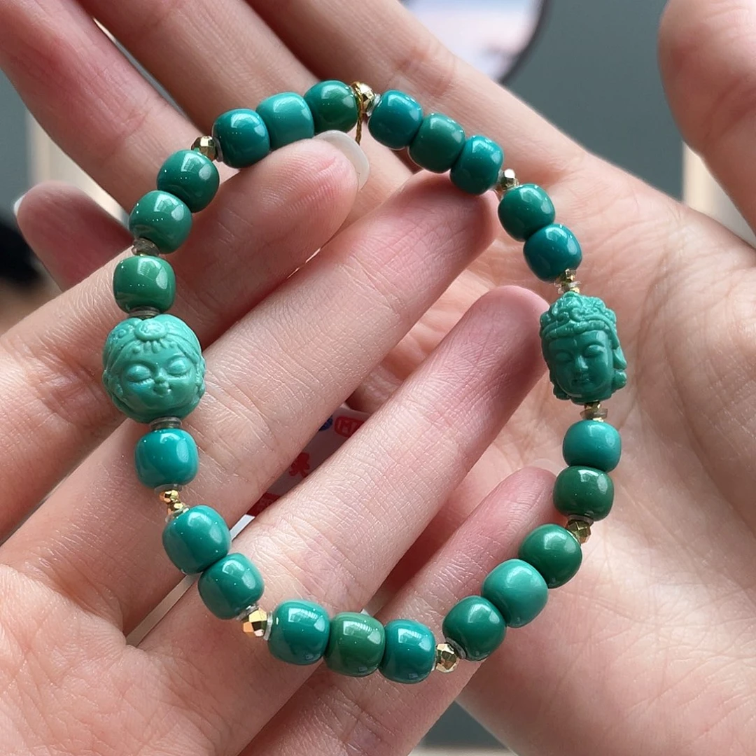 18K金镶嵌绿松石颈饰