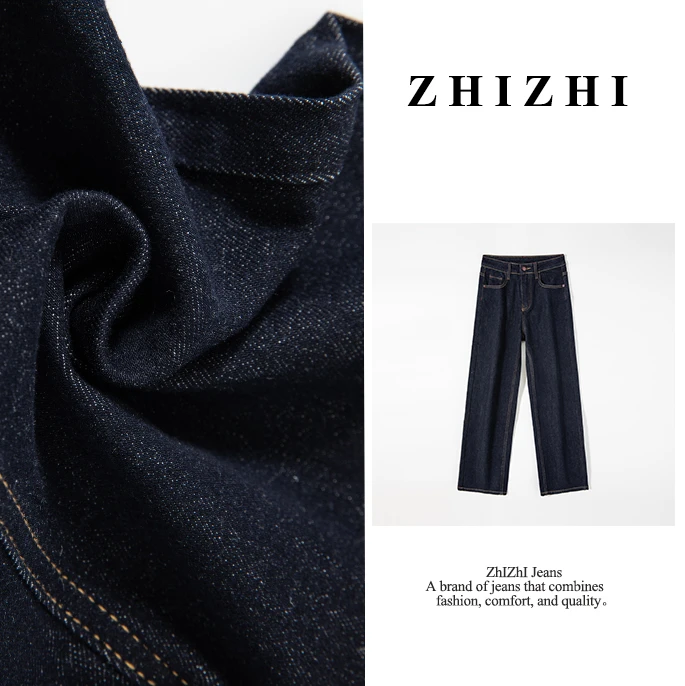 2025秋微弹面料绣花水洗高腰复古百搭直筒牛仔裤100136