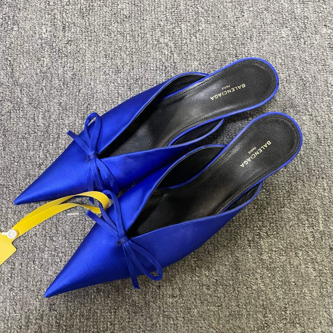 95新 Balenciaga/巴黎世家 Knife 气质尖头包头拖鞋 36码/13488