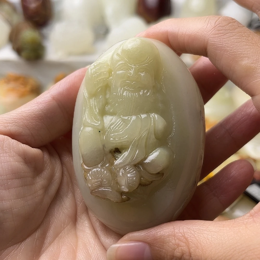石材方解石手把摆件不退换寿星