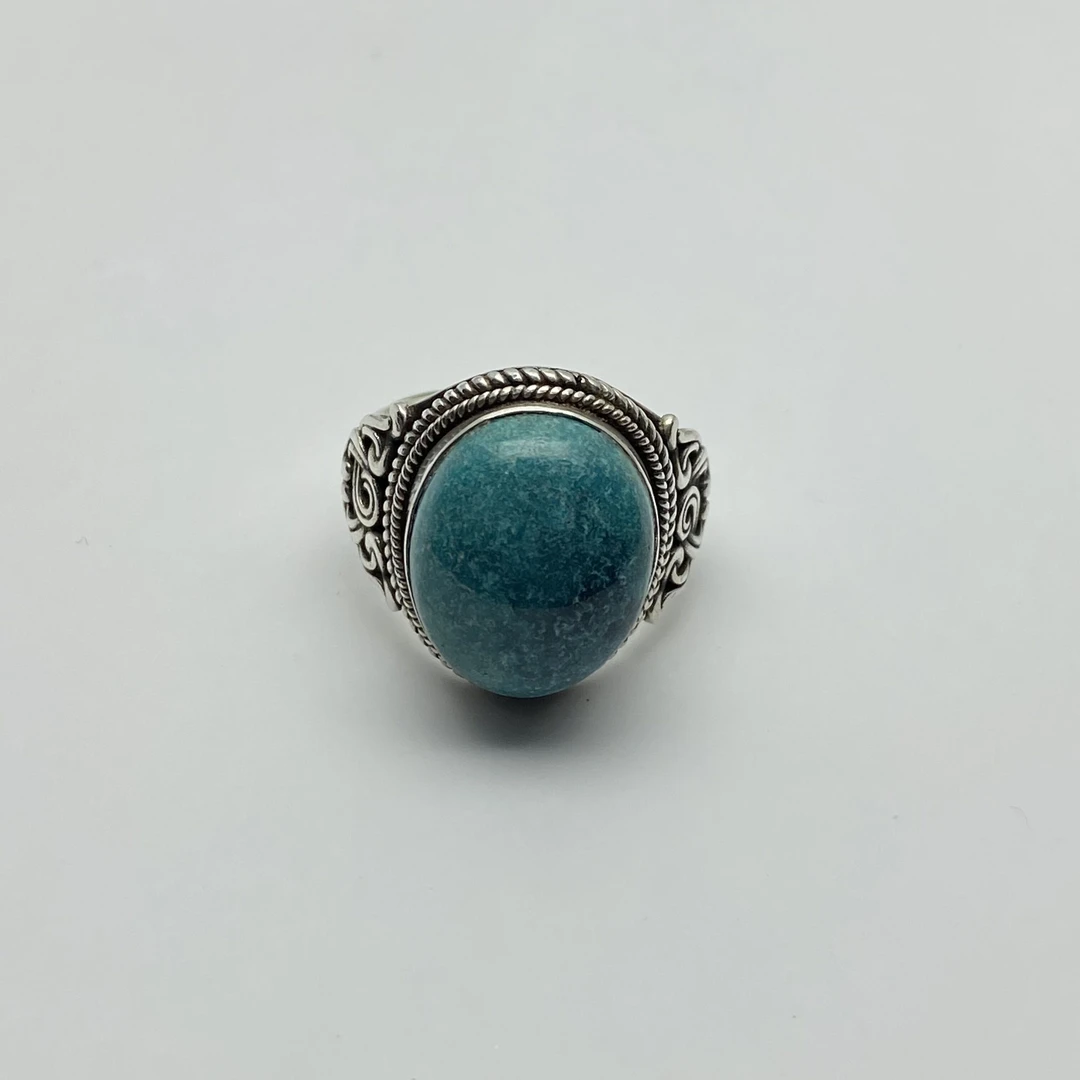 足银镶嵌原矿松石    纯手工民族风花丝镶嵌做旧工艺精美气质