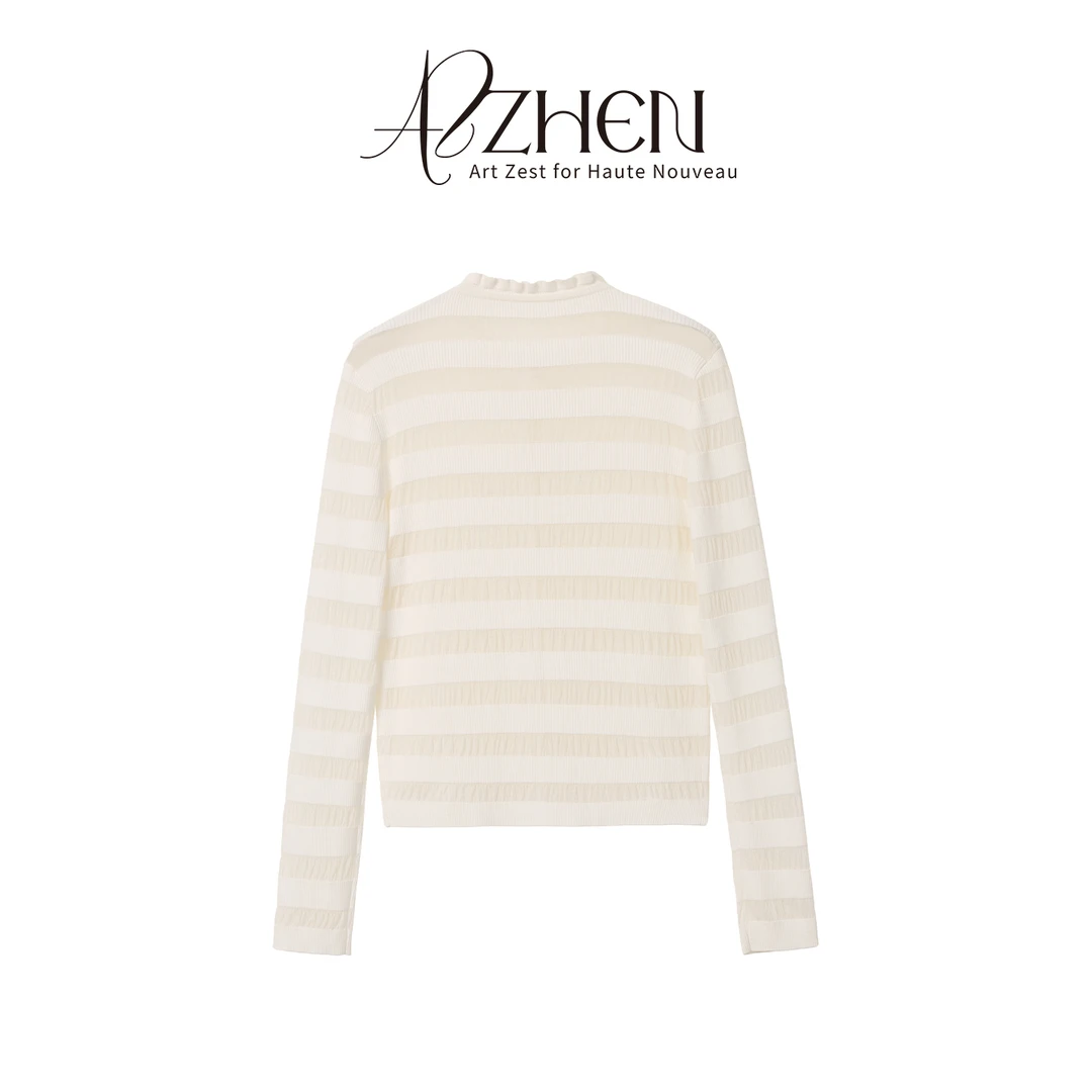 （七夕新款）AZZHEN【百搭序曲】长袖条纹秋冬针织开衫吊带上衣针织衫