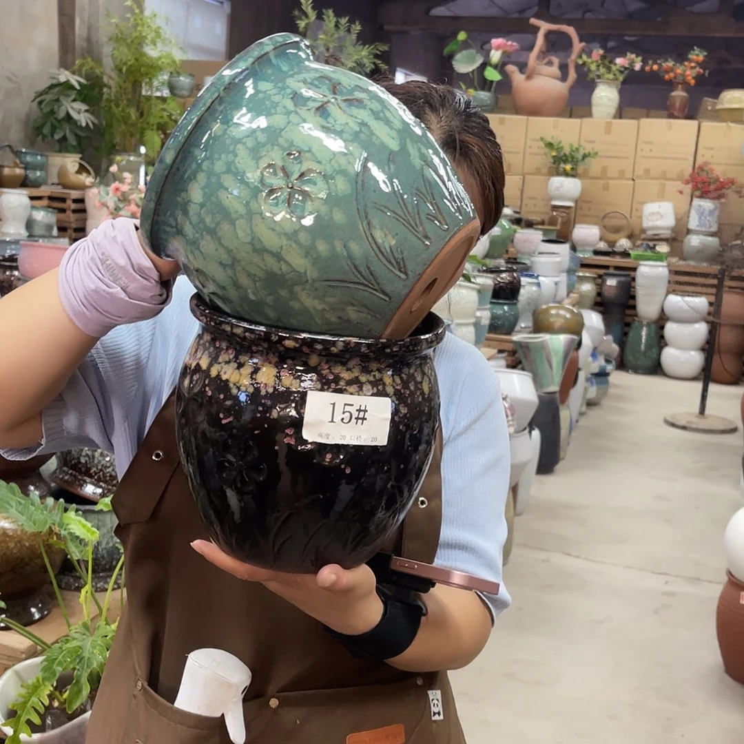 紫砂花盆高度20口径20厘米