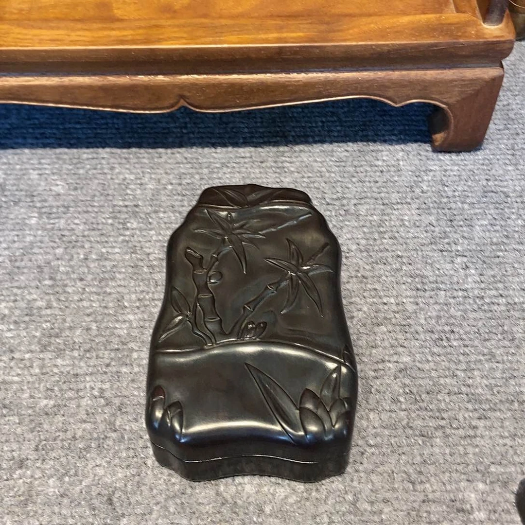 木天**者红木雕竹砚台盒一