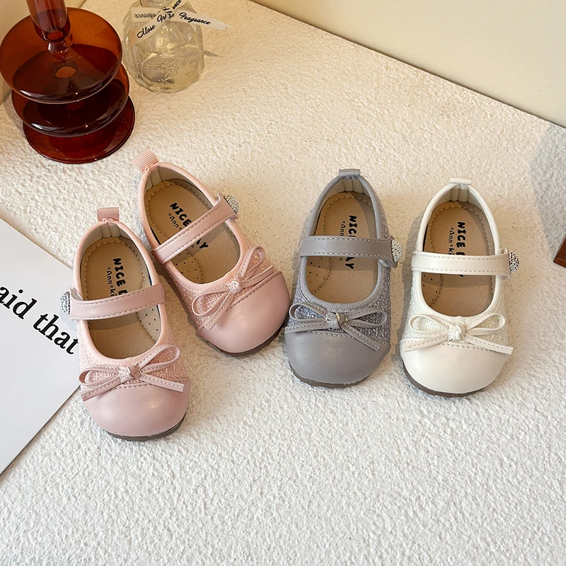 2025春秋新款宝宝蝴蝶结宝宝鞋子学步鞋女小童公主鞋软底单鞋皮鞋