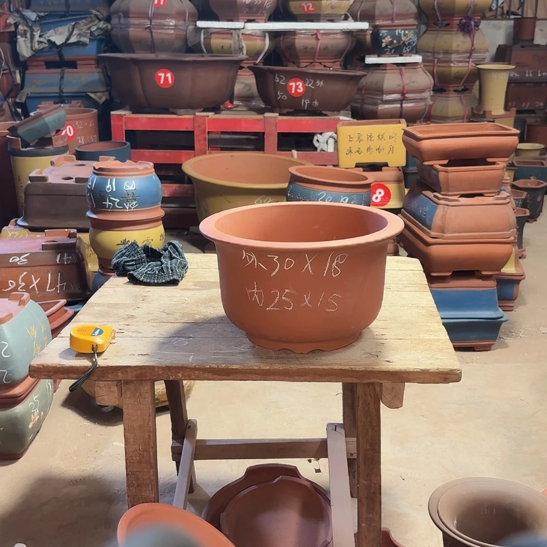 紫砂紫砂花盆金钟一个