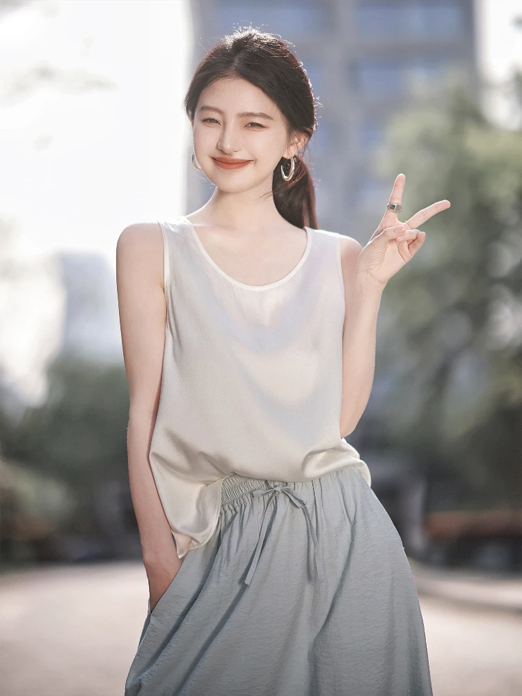 【赵大喜】海盐背心 | 自带光泽感圆领遮副乳可叠穿外穿
