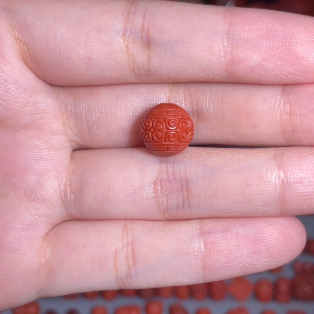 南红玛瑙未镶嵌回纹珠10mm+