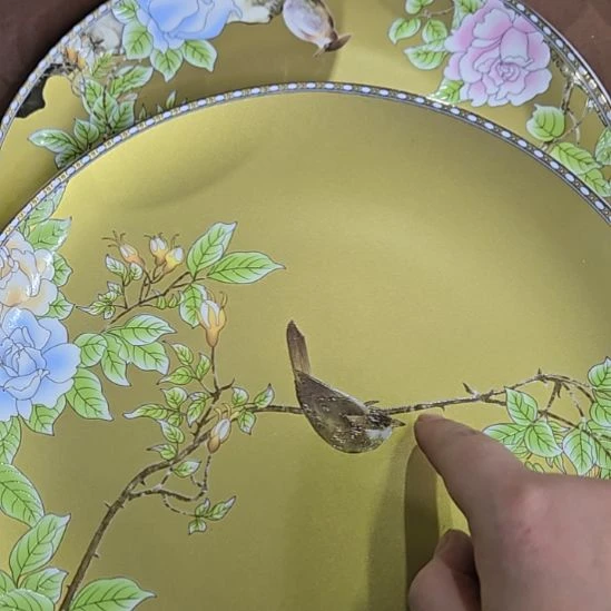 瓷片瑕疵爆花或划痕琴瑟和鸣10寸2个大盘6666