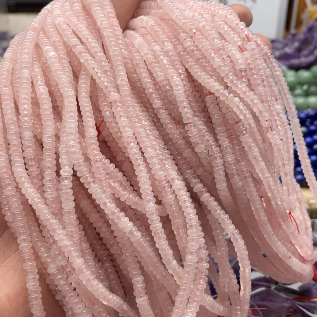 玛瑙/玉髓合金珠宝半成品一条装卡4mm透体粉水隔片