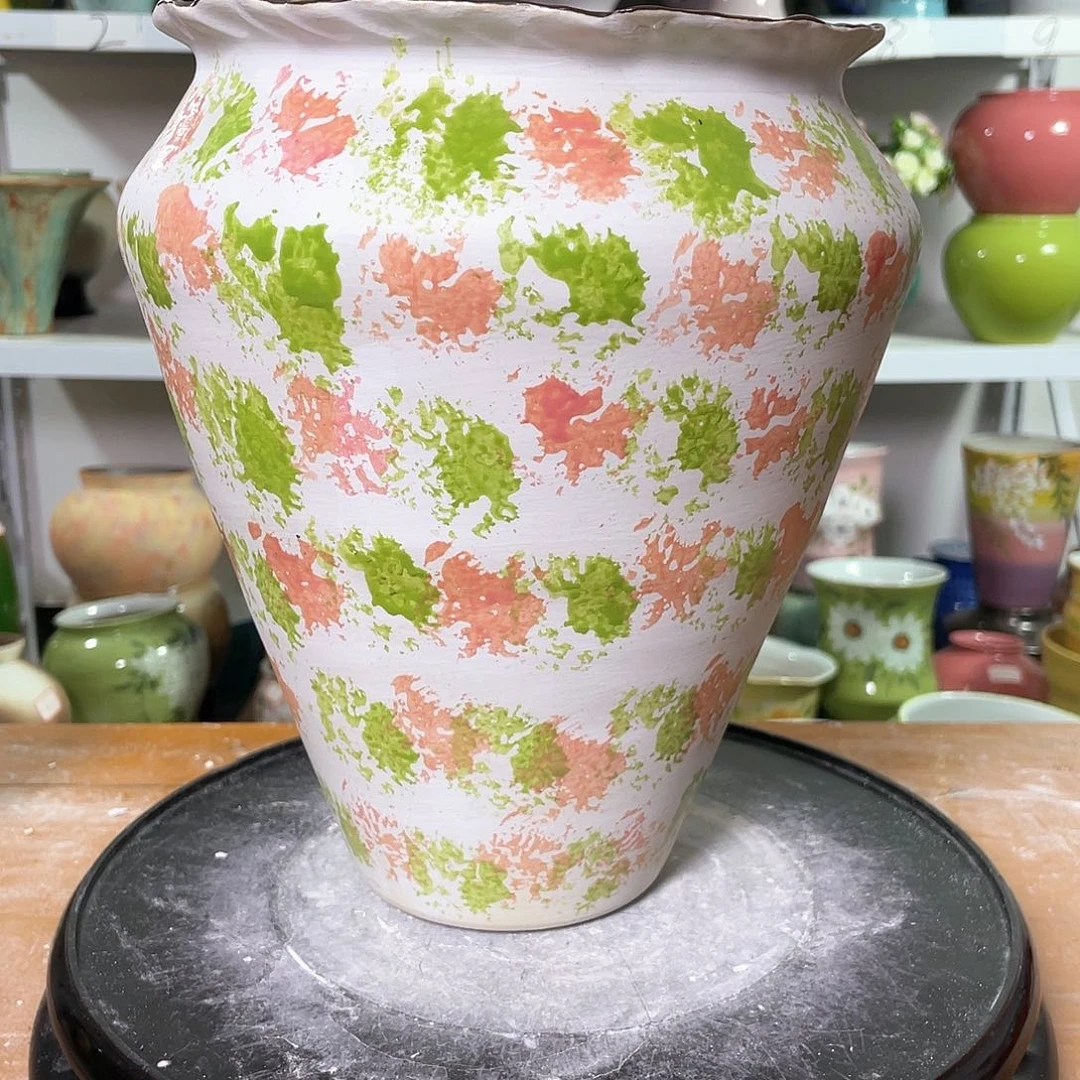 景德镇陶瓷花盆微瑕口17高25.5