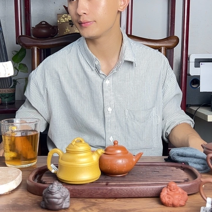 君***陌茶壶紫砂原矿套组竹鼎水平 紫砂壶