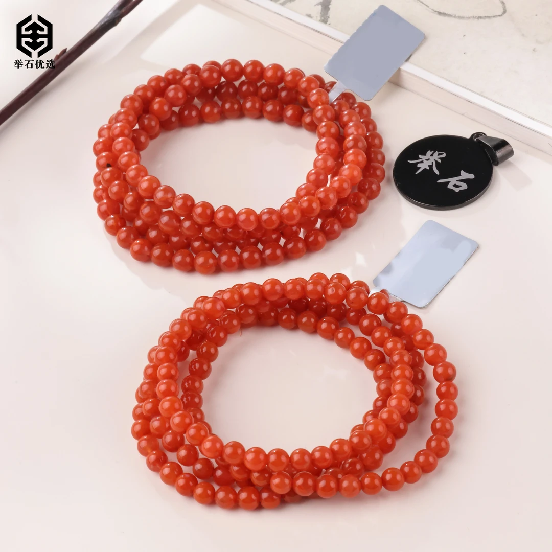 【举石优选】S0317-S1296-14南红玛瑙珠串（一件/多样性发/约4mm+）Z