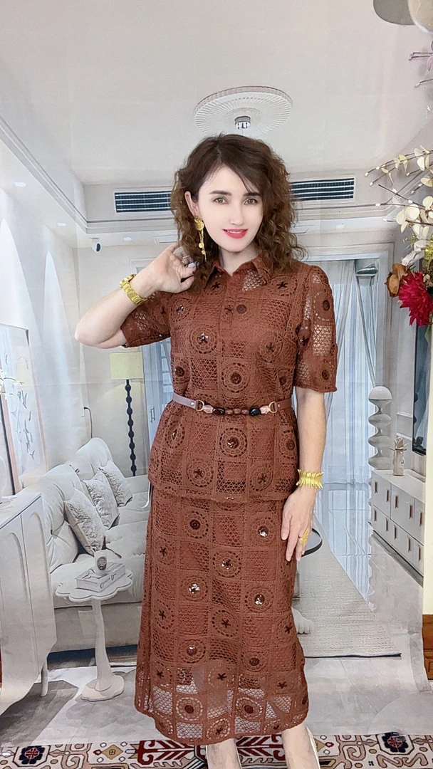 MODA KIZ流行欧货时尚洋气白色连衣裙夏季两件套女装