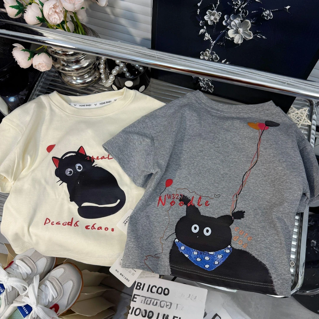 女童纯棉短袖2025新款卡通T恤夏季儿童上衣童装女孩洋气半袖夏装t