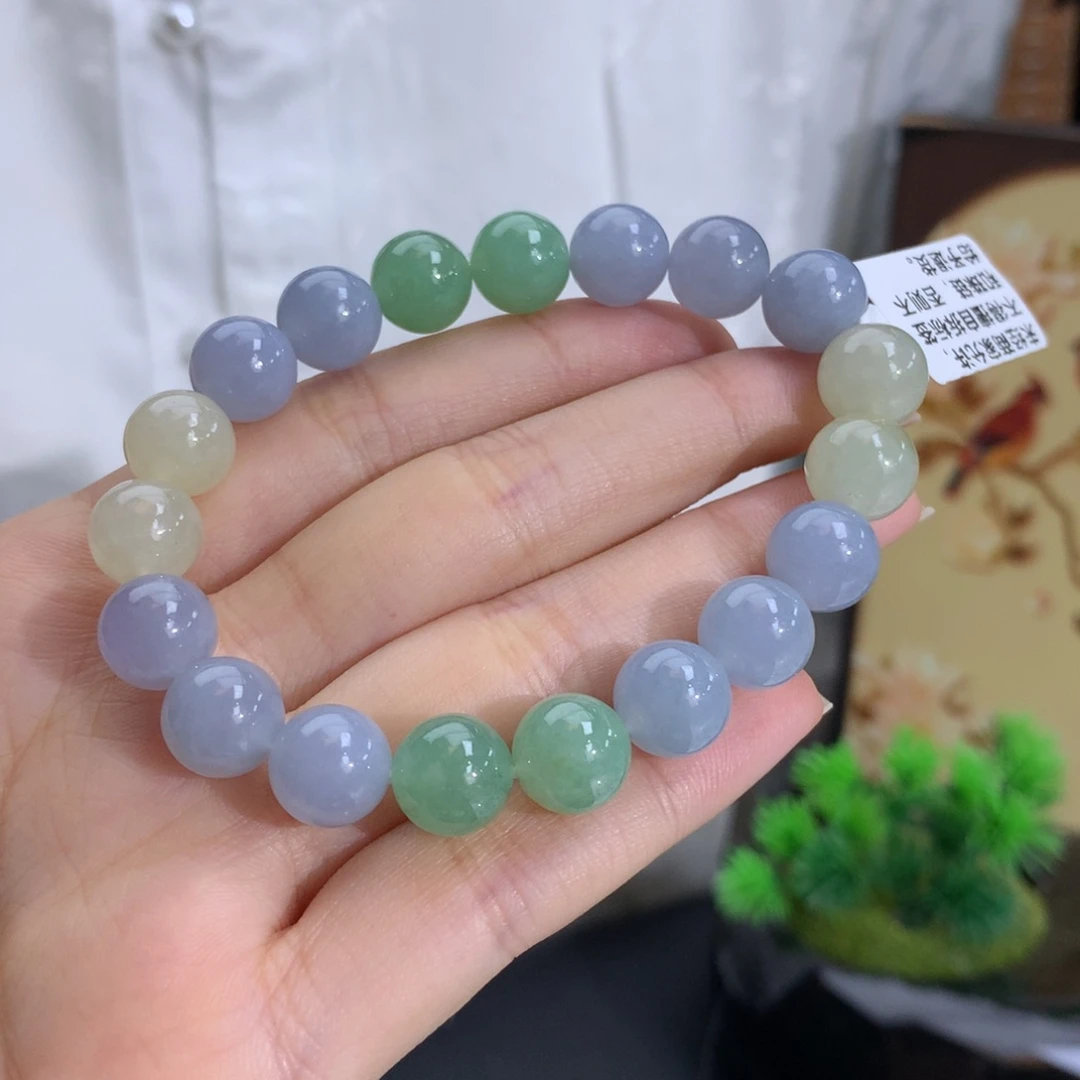 未镶嵌手链翡翠卡10冰润马卡龙多宝手串