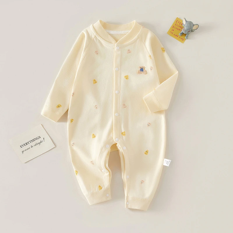 婴儿衣服纯棉春秋冬款宝宝连体衣无骨睡衣新生儿打底内衣秋装哈衣