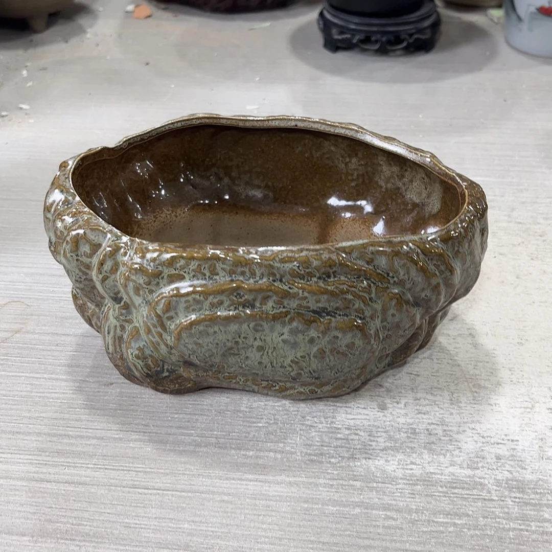 口径  17412*8.5陶瓷绿植多肉微瑕花盆