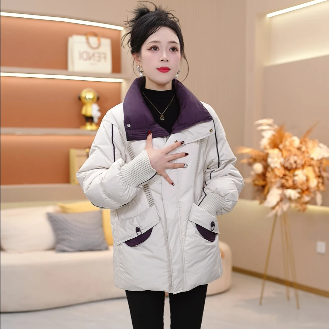 休闲洋气2025年秋冬新款时尚宽松保暖加厚显瘦羽绒服【SJYF5209】