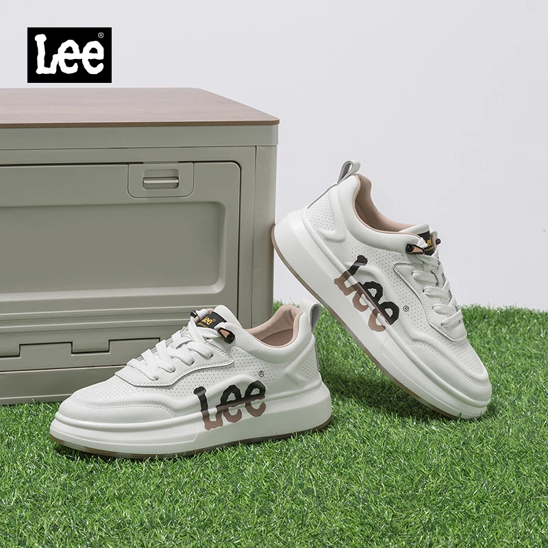 Lee2025秋季真皮透气款琥珀流光时尚户外运动男鞋休闲男士厚底鞋