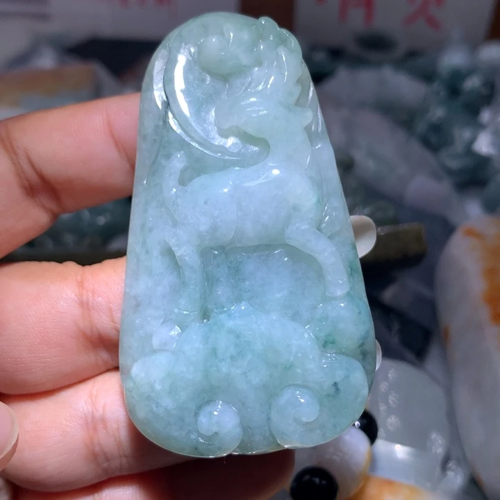 翡翠未镶嵌颈饰保真天然A货翡翠