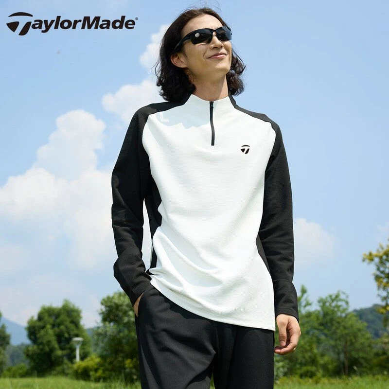 泰勒梅TaylorMade高尔夫情侣款户外运动防风透气速干打底衫长t恤