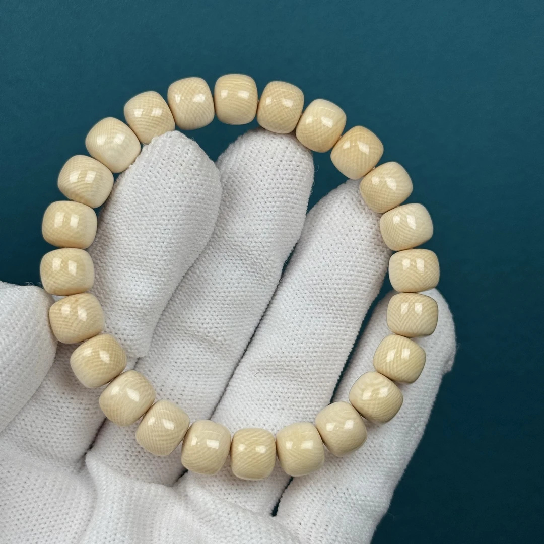 Q2323天然猛犸 爆满纹老型手串8.9x7.6mm一物一图假一罚十