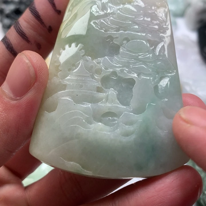 翡翠未镶嵌颈饰保真天然a货翡翠