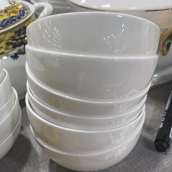 陶摆件陶瓷4.5寸米饭碗6个