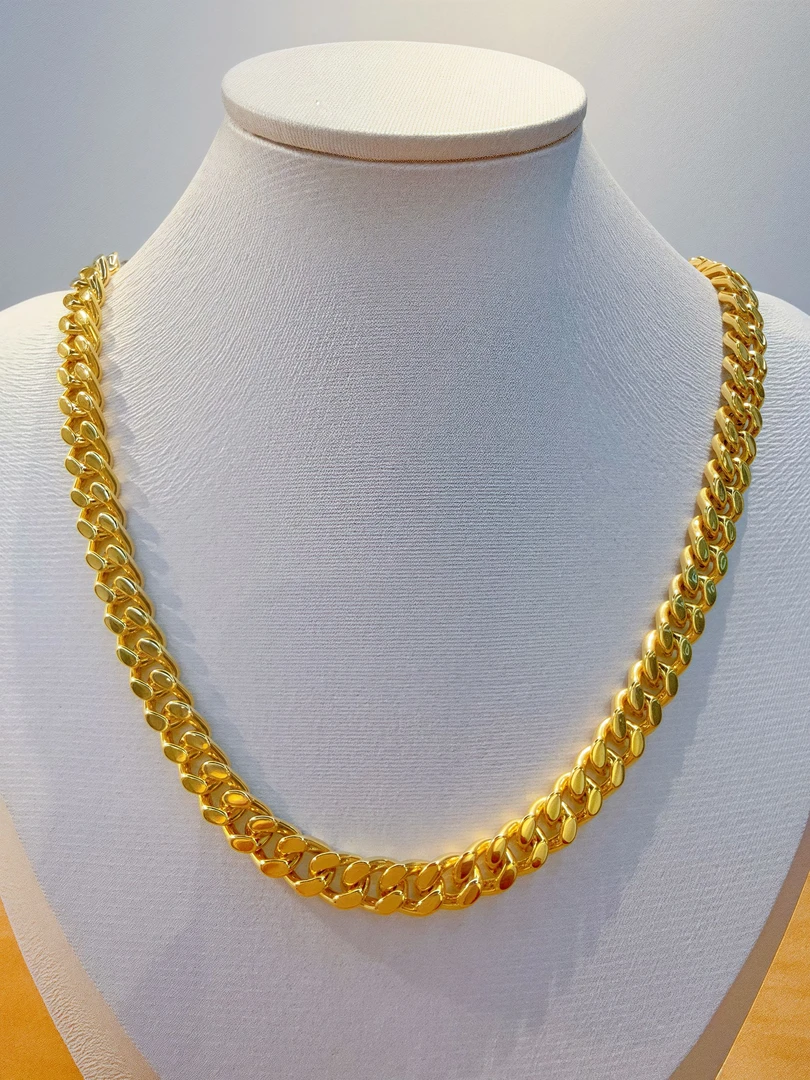 【苏妮法】足金999 古巴手链项链5D素款时尚百搭素款复古经典轻奢