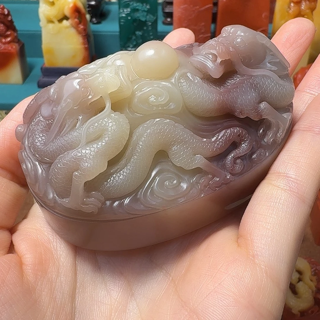 阳***锈寿山石印石寿山石紫芙蓉