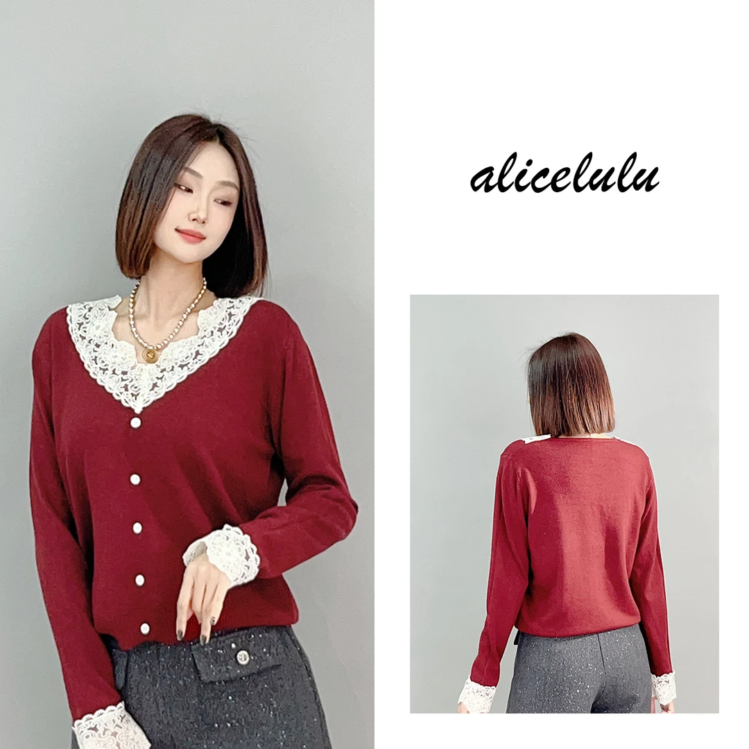 3 ALICE “法式千金”毛衣 蕾丝花边 甜美减龄 S1034889T