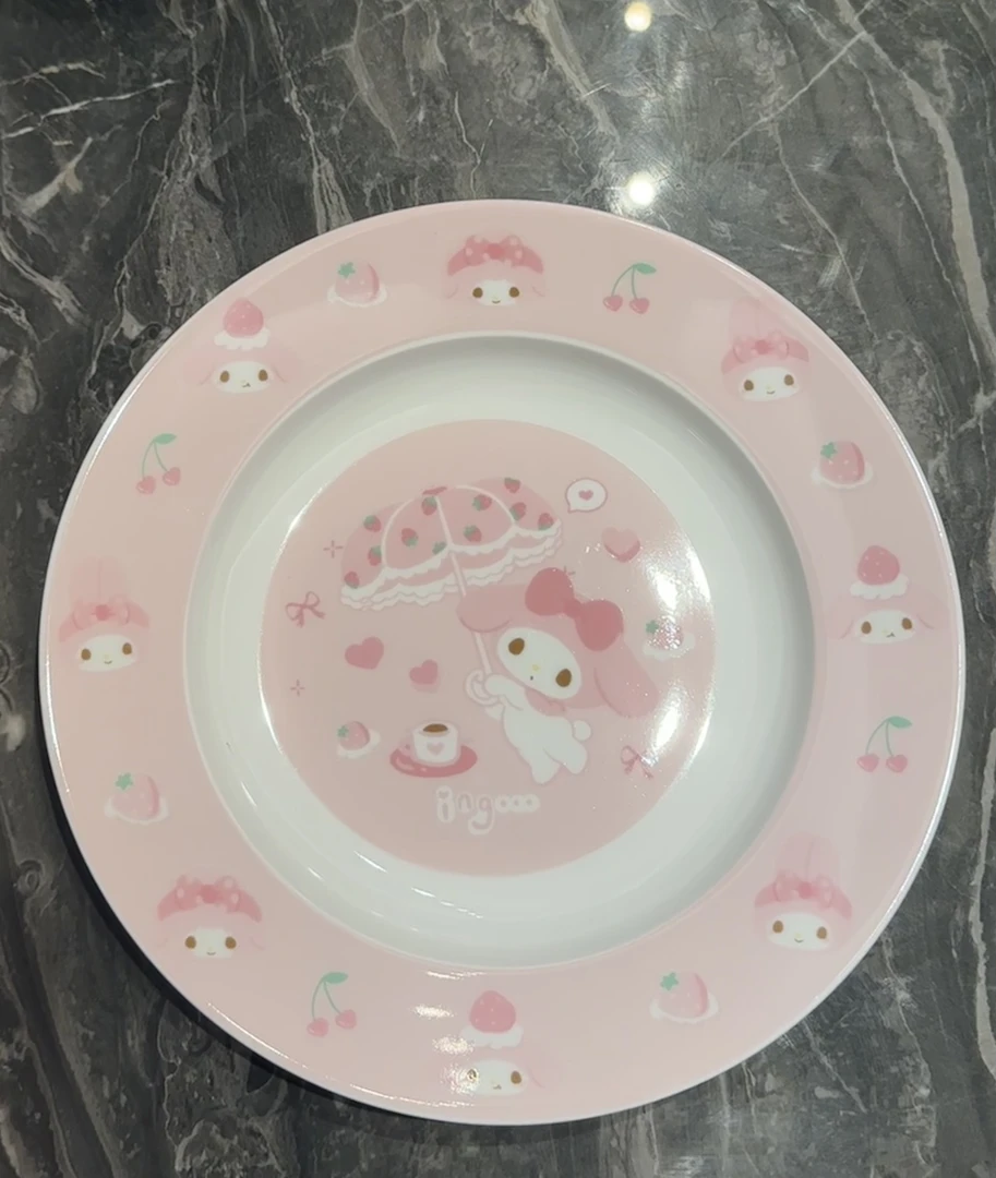 原创草莓雨伞小美餐盘碟子甜品盘深盘可爱餐具！拍前先看详情页！