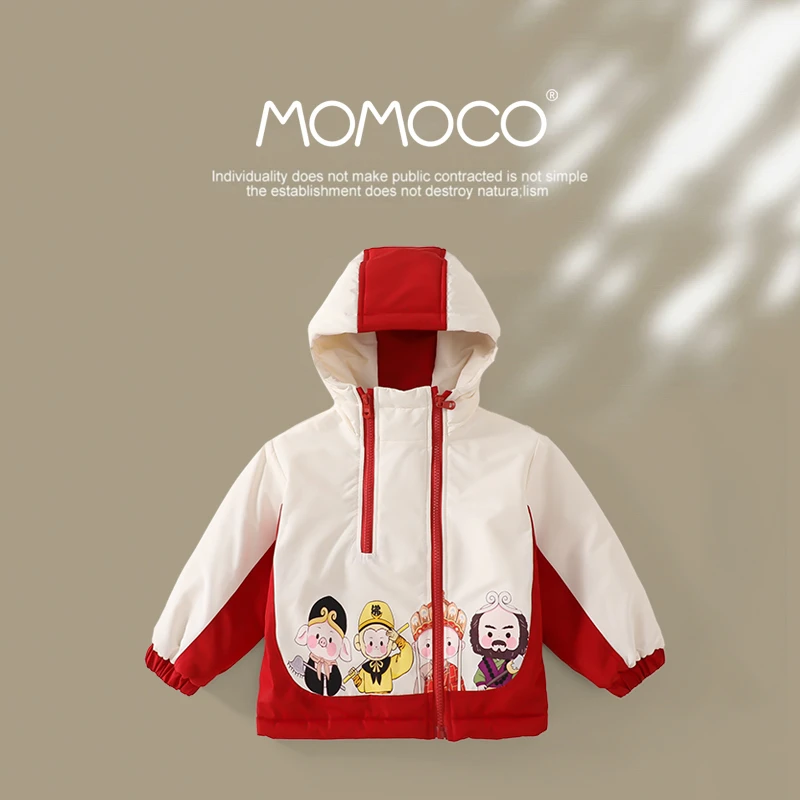 MOMOCO冬季新款男童潮流西游师徒拼接棉服外套75430107152