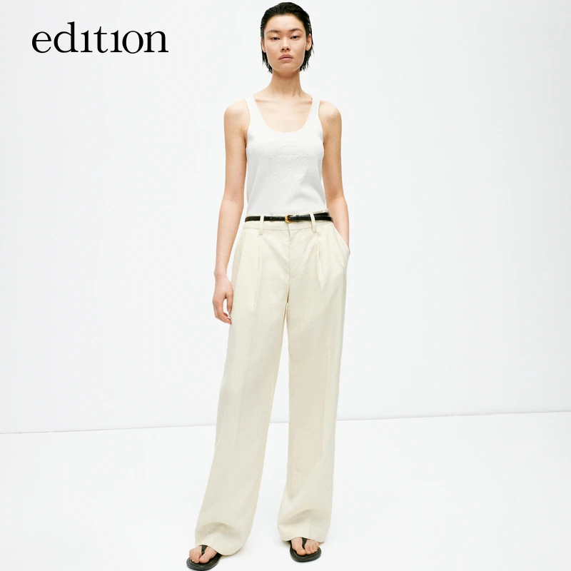 【商场同款】edition夏款苎麻直筒休闲宽松西裤#EBD2PAT027