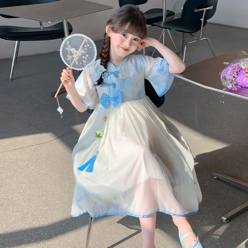 女童连衣裙夏装2025新款洋气汉服夏季国风大童裙子儿童公主裙夏天