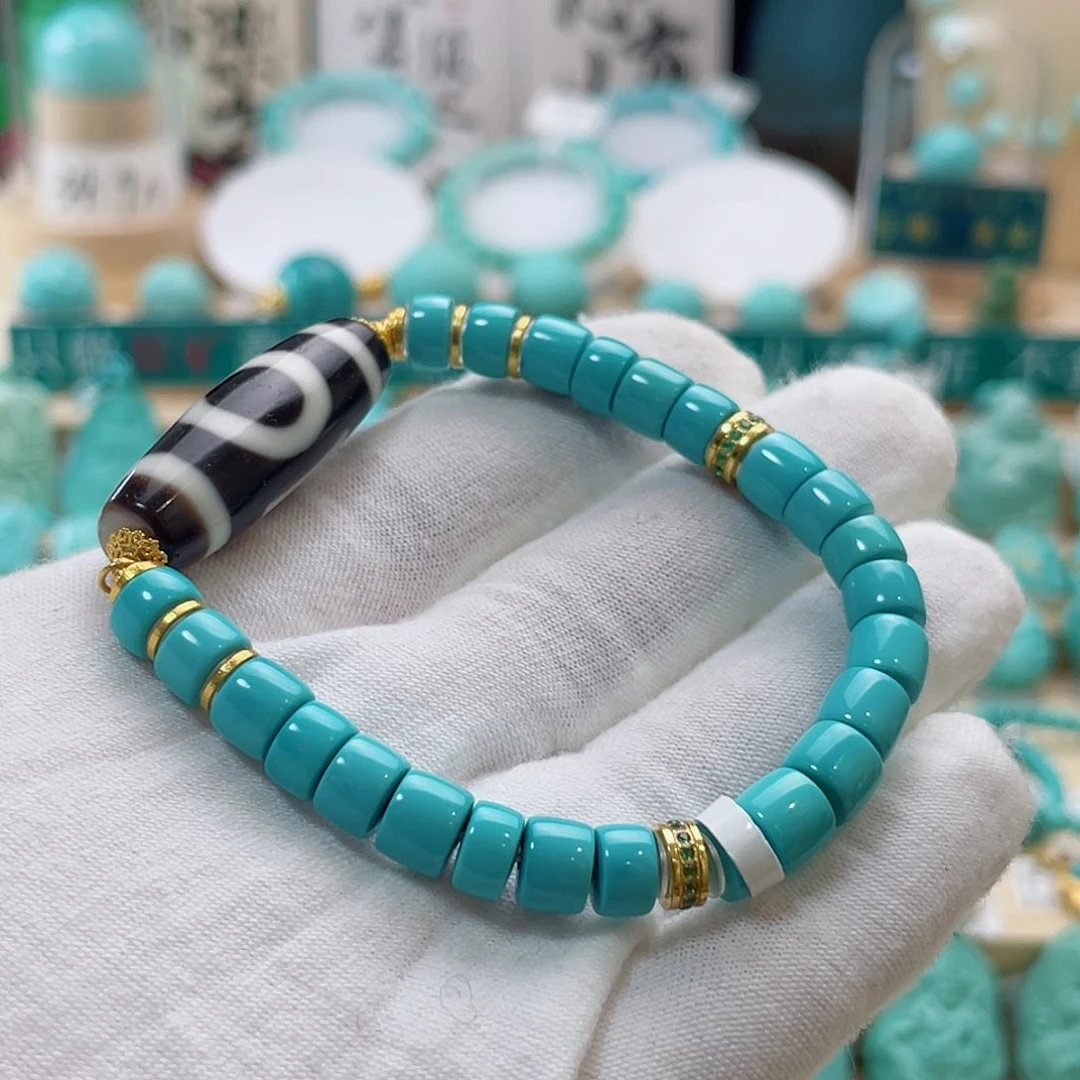 绿松石珠宝奇石18K金镶嵌