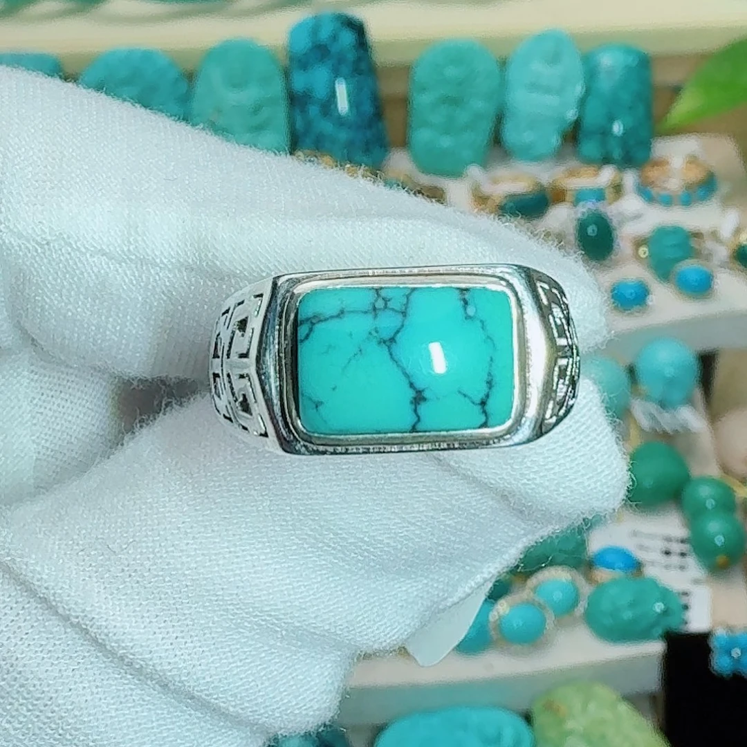 绿松石银S925镶嵌珠宝奇石