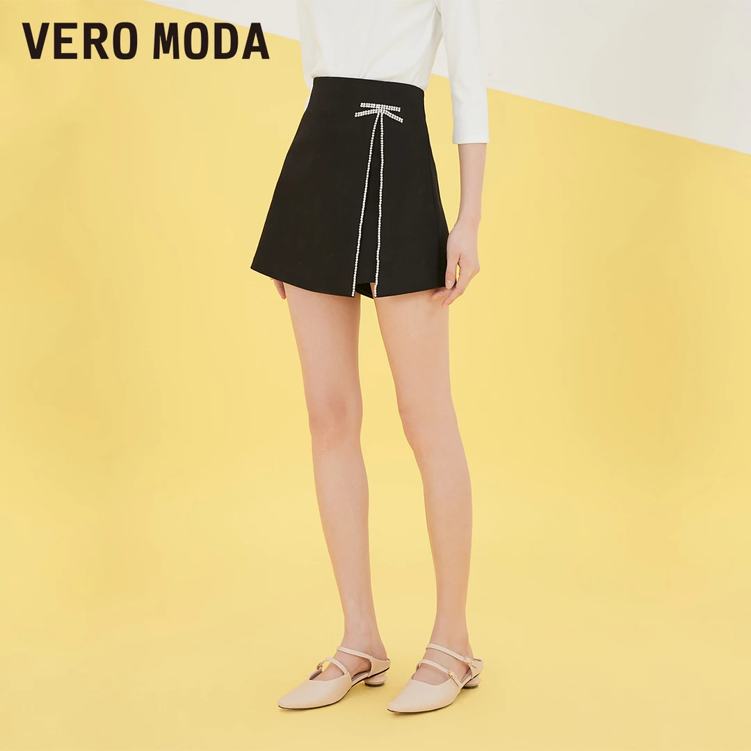 Vero ModaA字短裙女高腰设计后拉链门襟裙裤款式休闲百搭洋气显瘦