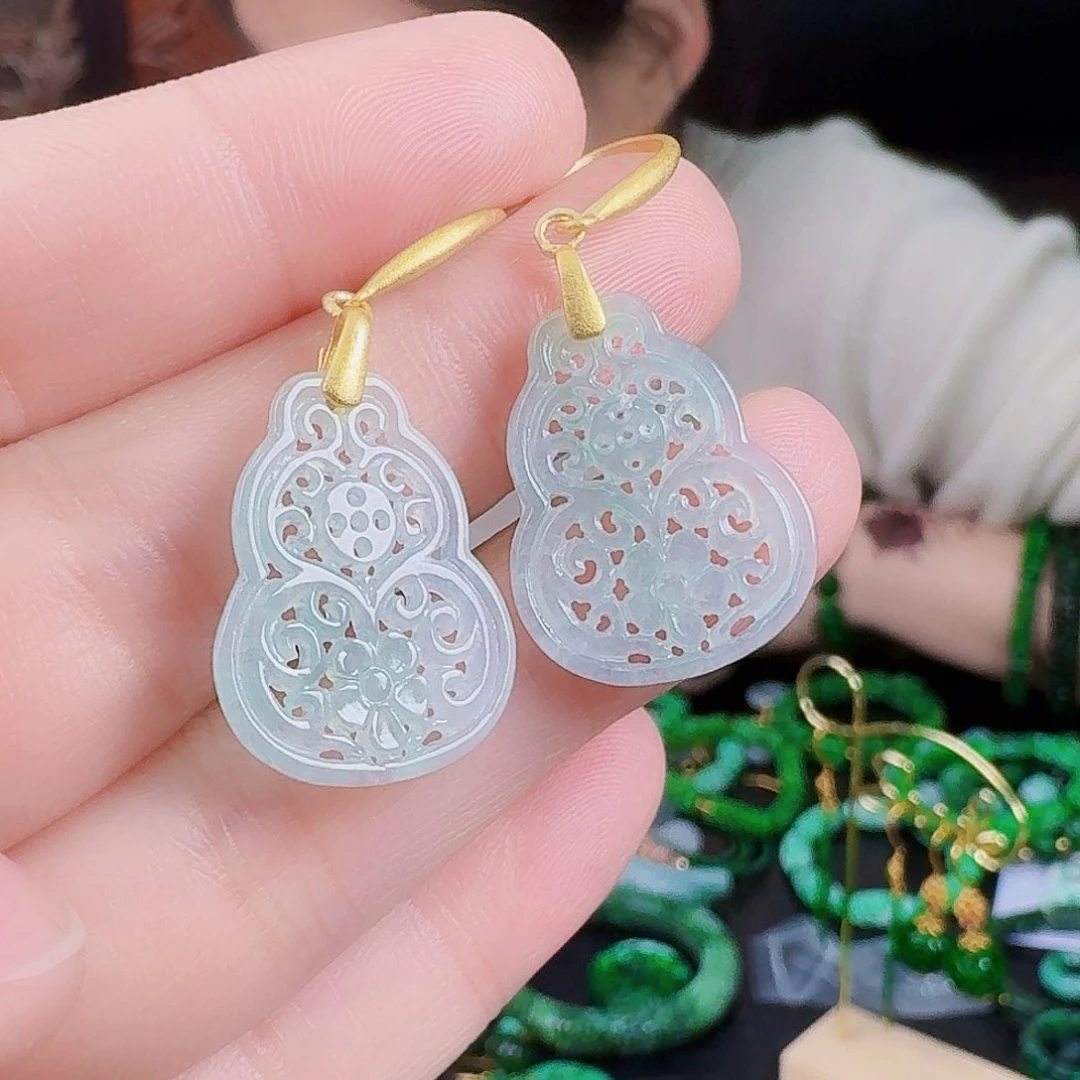 翡翠颈饰银S925镶嵌耳饰多样性发一个