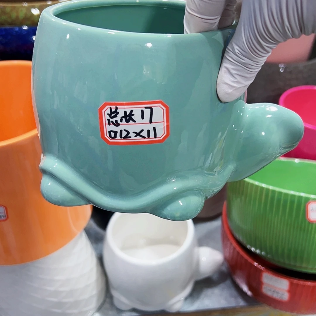 有孔外贸尾单陶瓷花盆凑单10米包邮