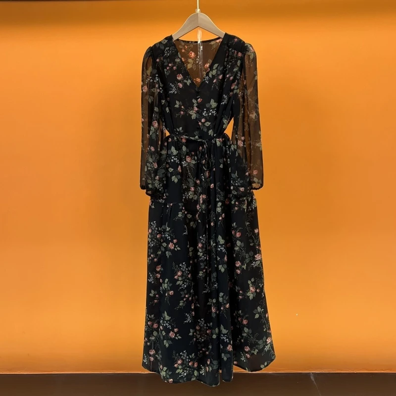 【老杨专属】2025夏季新款法式优雅收腰显瘦连衣裙女-BN25070-007