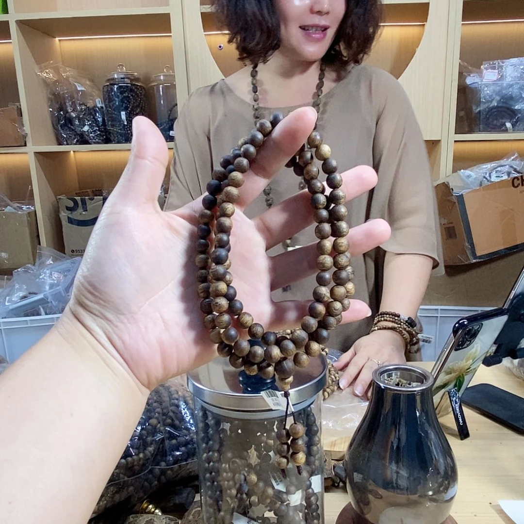 手串沉香棋楠西瓜叶圆珠长串0.8/21克+多样性发一