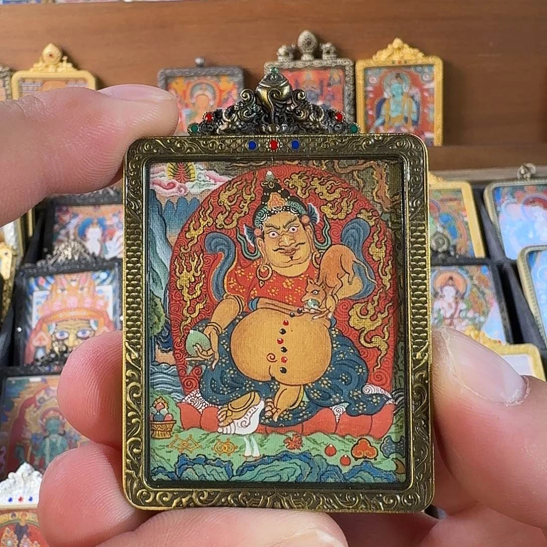 R***e热贡纯手绘唐卡黄财神